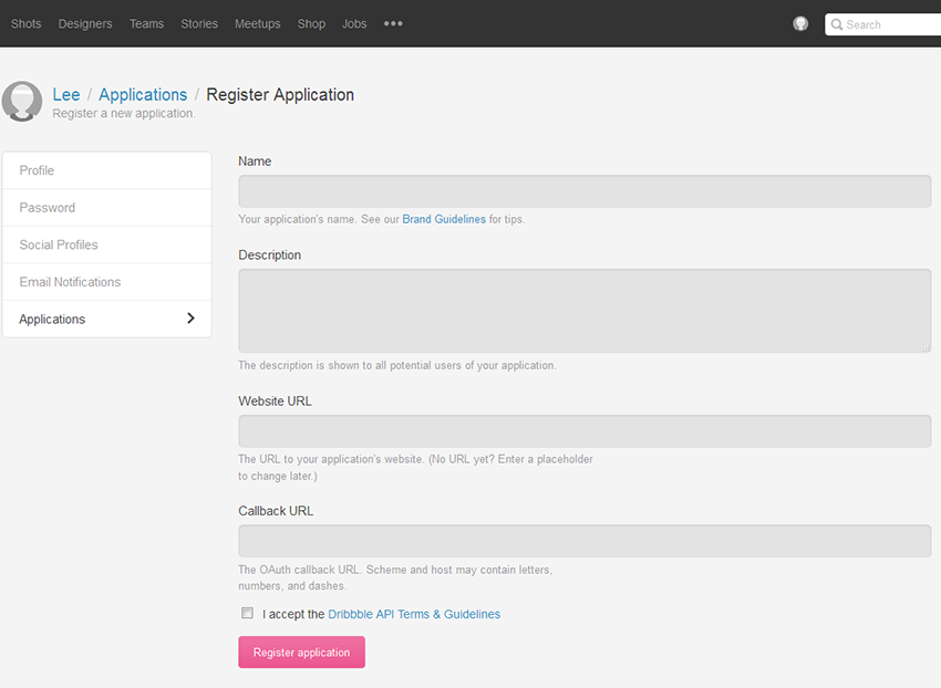 Dribbble API